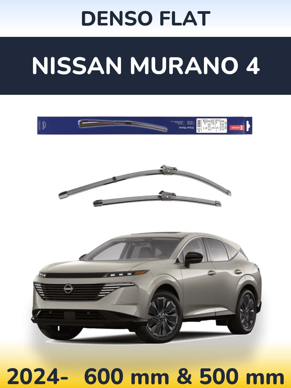 Komplet przednich wycieraczek Denso Flat 600 & 500 mm do Nissan Murano 4 2024-2026