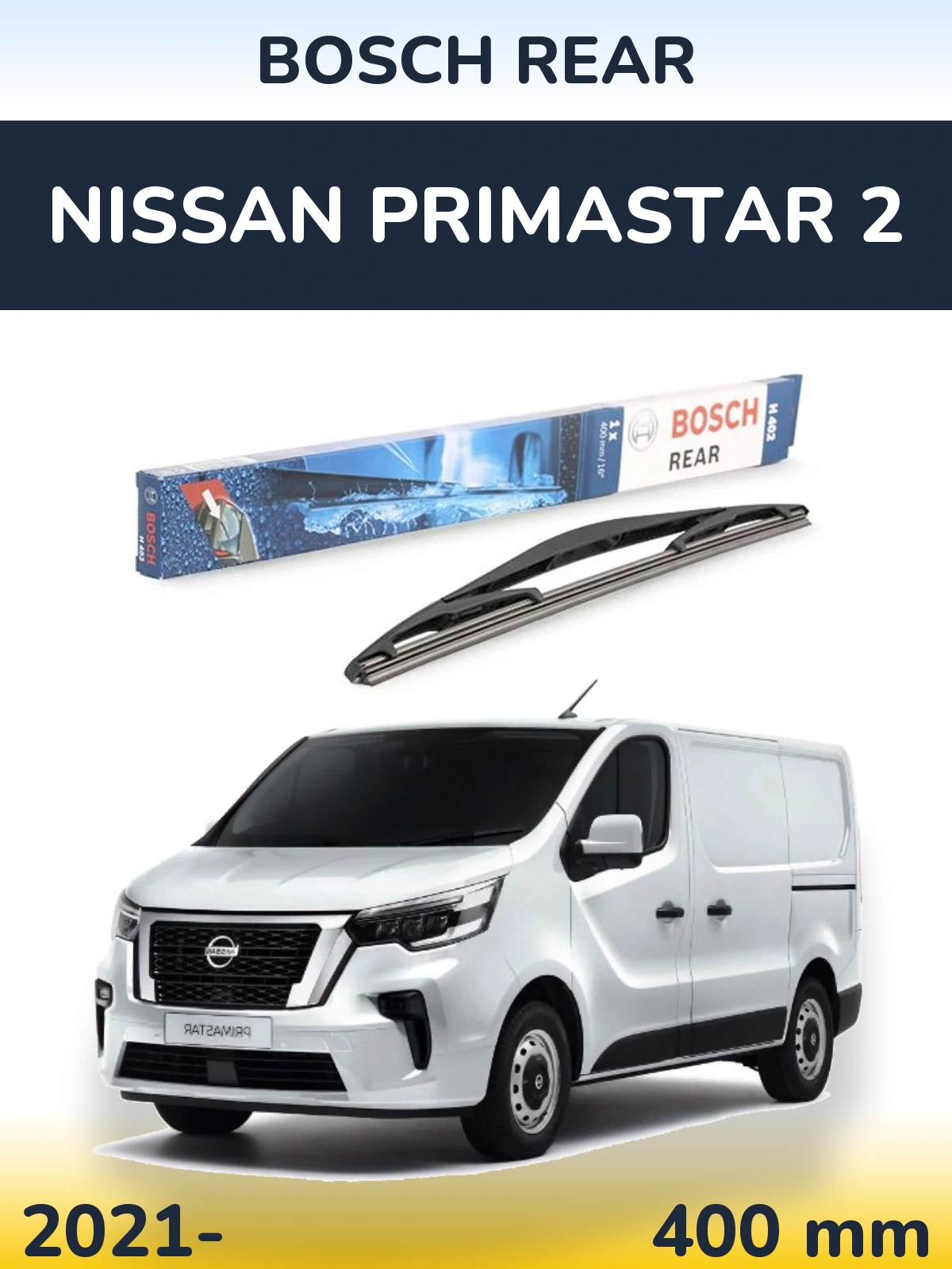Tylna wycieraczka BOSCH Rear 400 mm do Nissan Primastar 2 2021-2026