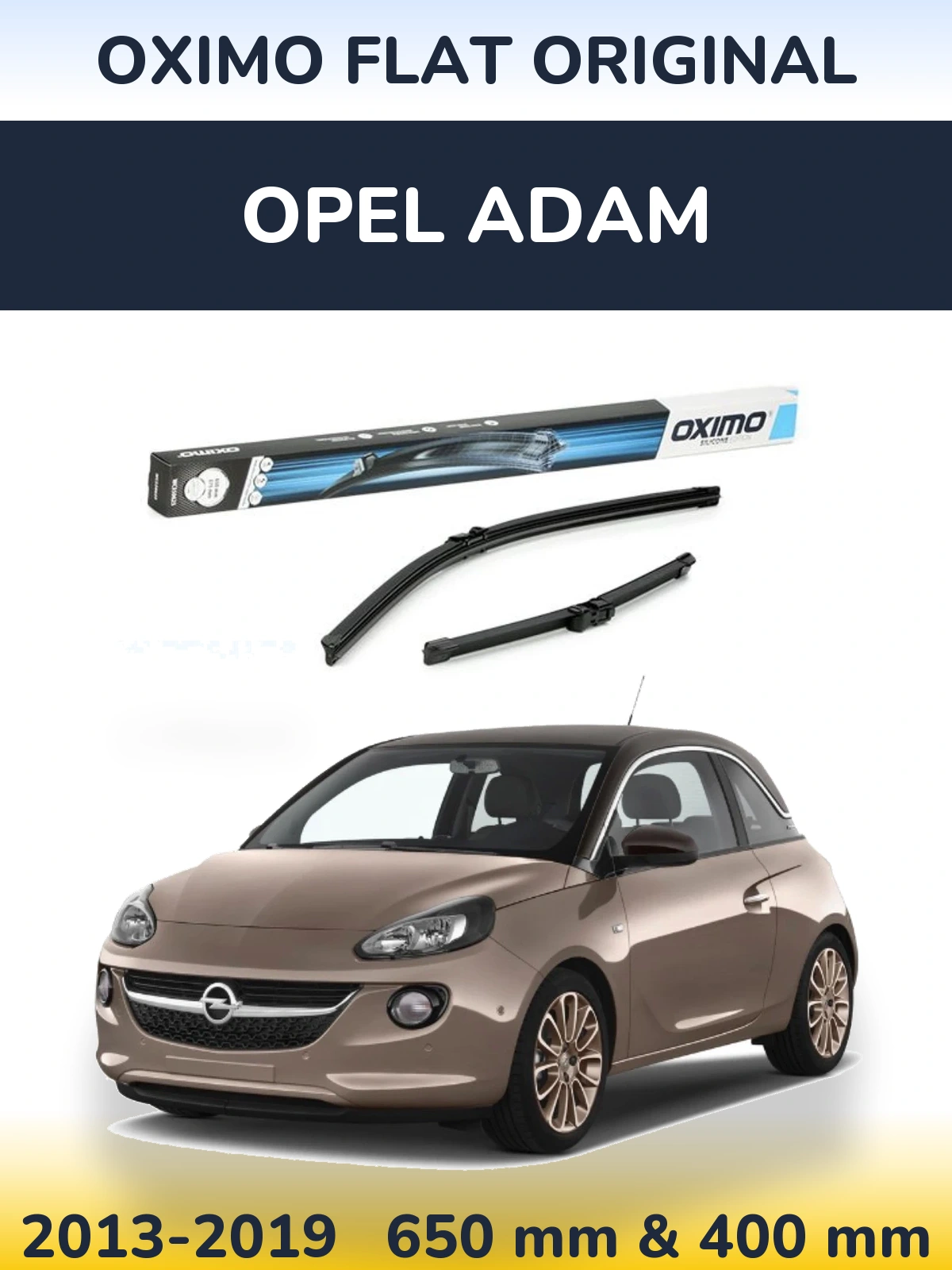 Komplet przednich wycieraczek Oximo Flat Original 650 & 375 mm do Opel Adam 2013-2019