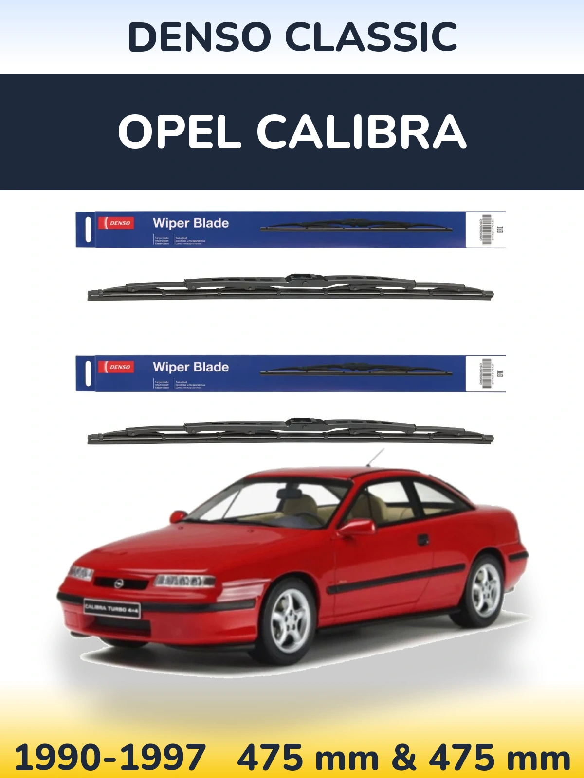 Komplet przednich wycieraczek Denso Classic 475 & 475 mm do Opel Calibra 1990-1997