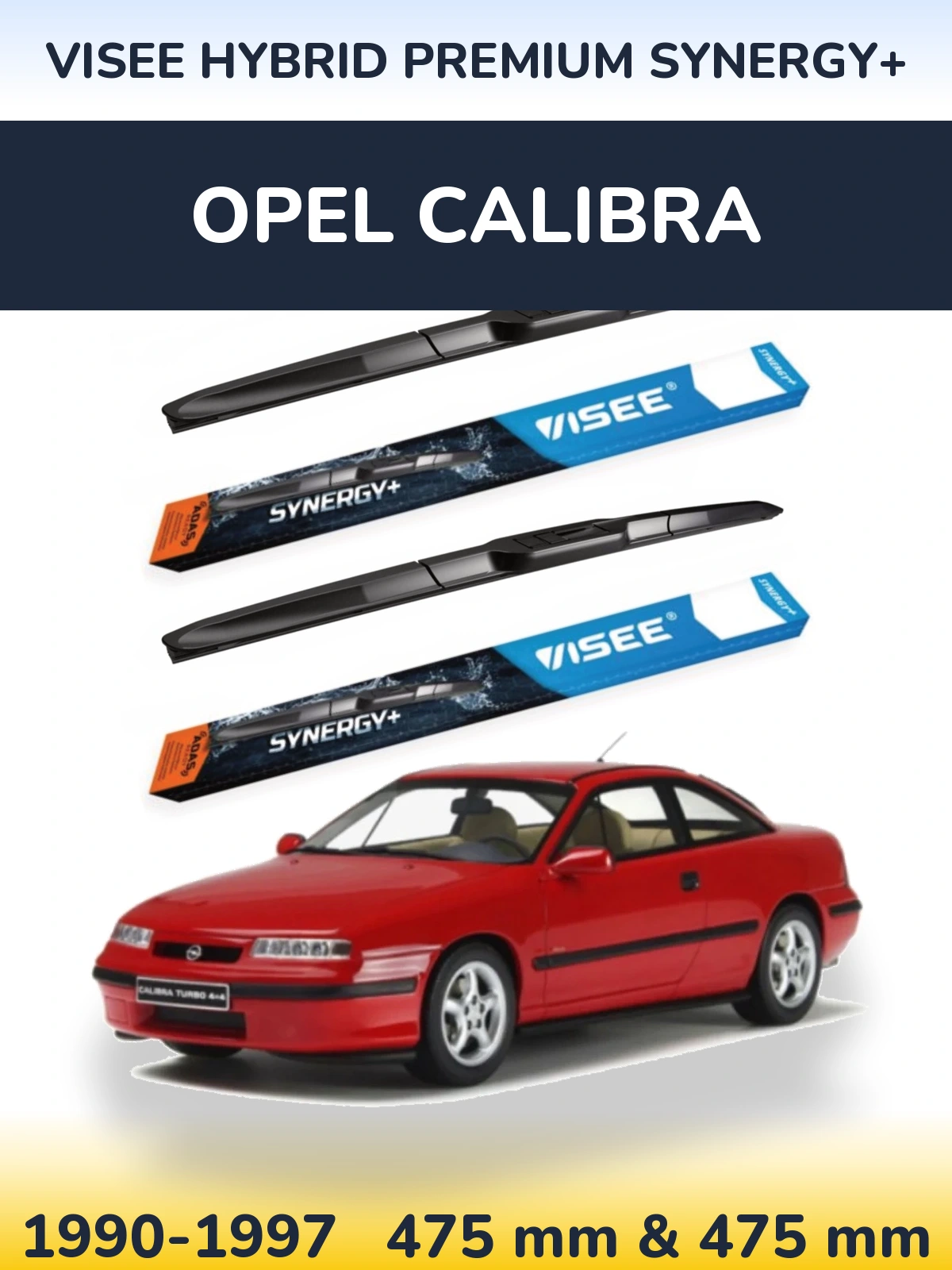 Komplet przednich wycieraczek VISEE HYBRID PREMIUM SYNERGY+ 475 & 475 mm do Opel Calibra 1990-1997