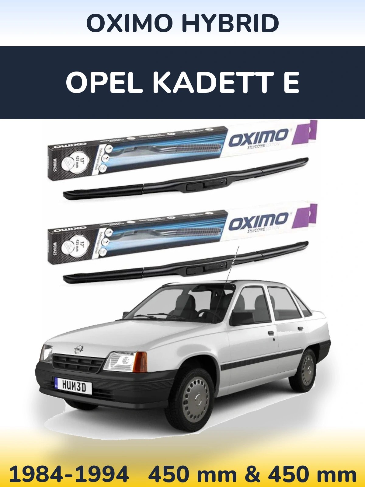 Komplet przednich wycieraczek Oximo Hybrid 450 & 450 mm do Opel Kadett E 1984-1994