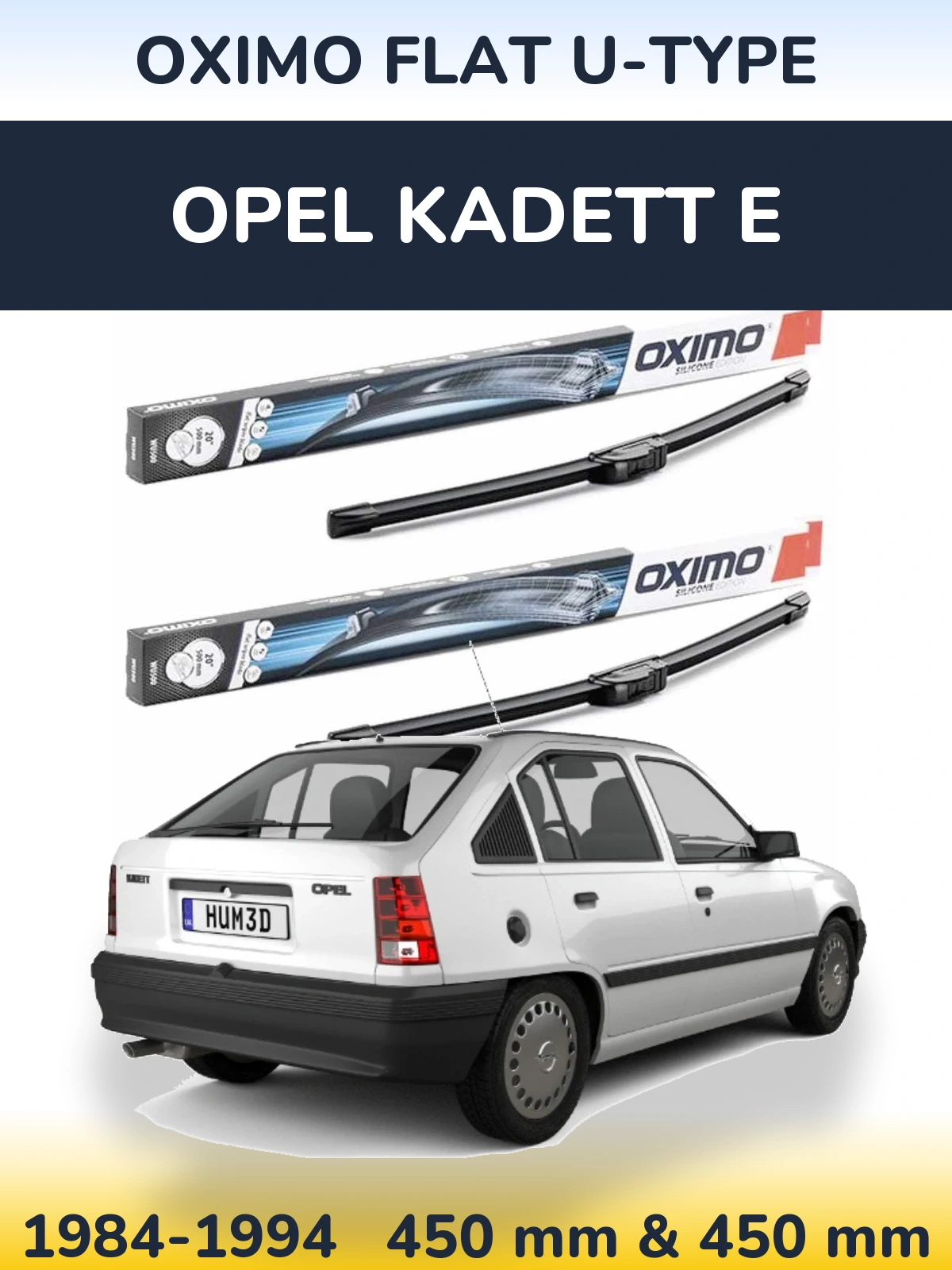 Komplet przednich wycieraczek Oximo Flat U-type 450 & 450 mm do Opel Kadett E 1984-1994