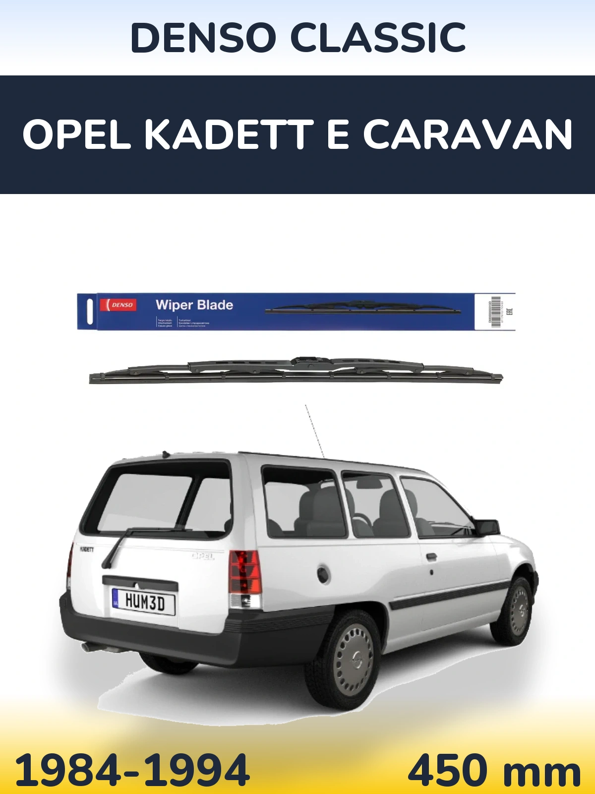 Tylna wycieraczka Denso Classic 450 mm do Opel Kadett E Caravan 1984-1994