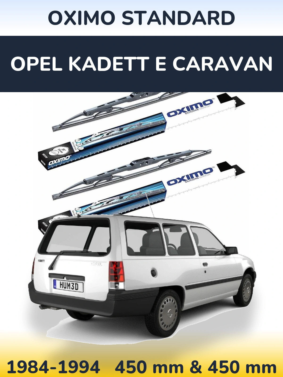Komplet przednich wycieraczek Oximo Standard 450 & 450 mm do Opel Kadett E Caravan 1984-1994