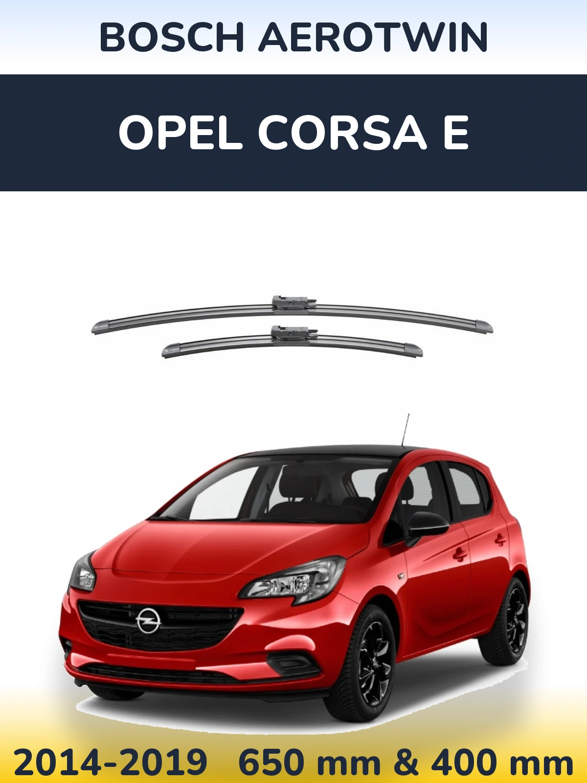 Komplet przednich wycieraczek BOSCH AeroTwin 650 & 400 mm do Opel Corsa E 2014-2019