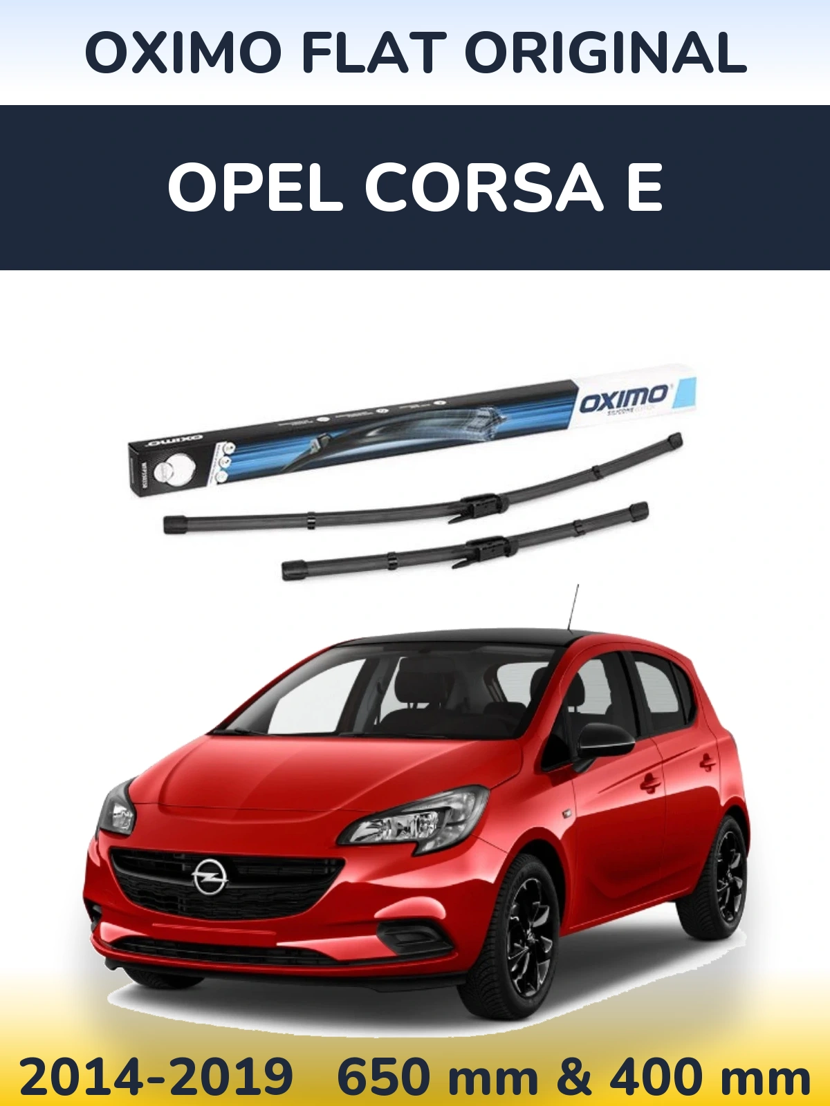 Комплект передних дворников Oximo Flat Original 650 & 400 мм для Opel Corsa E 2014-2019