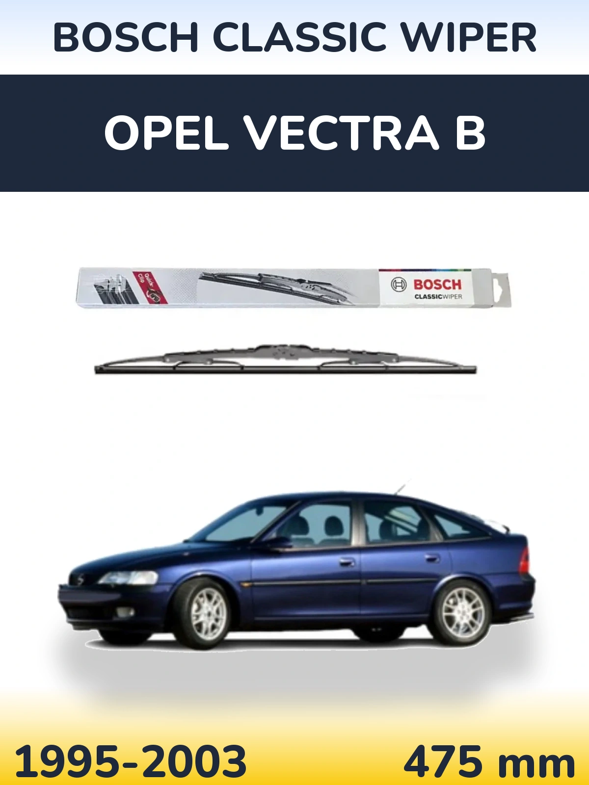 Tylna wycieraczka BOSCH Classic Wiper 475 mm do Opel Vectra B 1995-2003