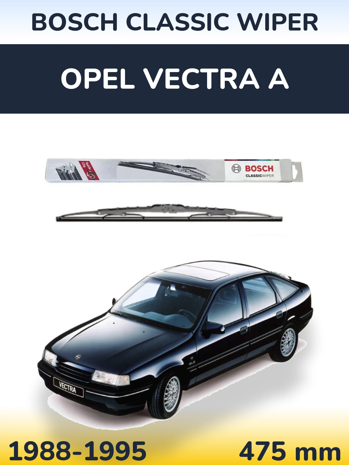 Tylna wycieraczka BOSCH Classic Wiper 475 mm do Opel Vectra A 1988-1995