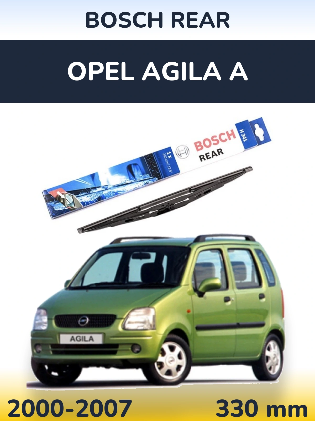 Tylna wycieraczka BOSCH Rear 340 mm do Opel Agila A 2000-2007