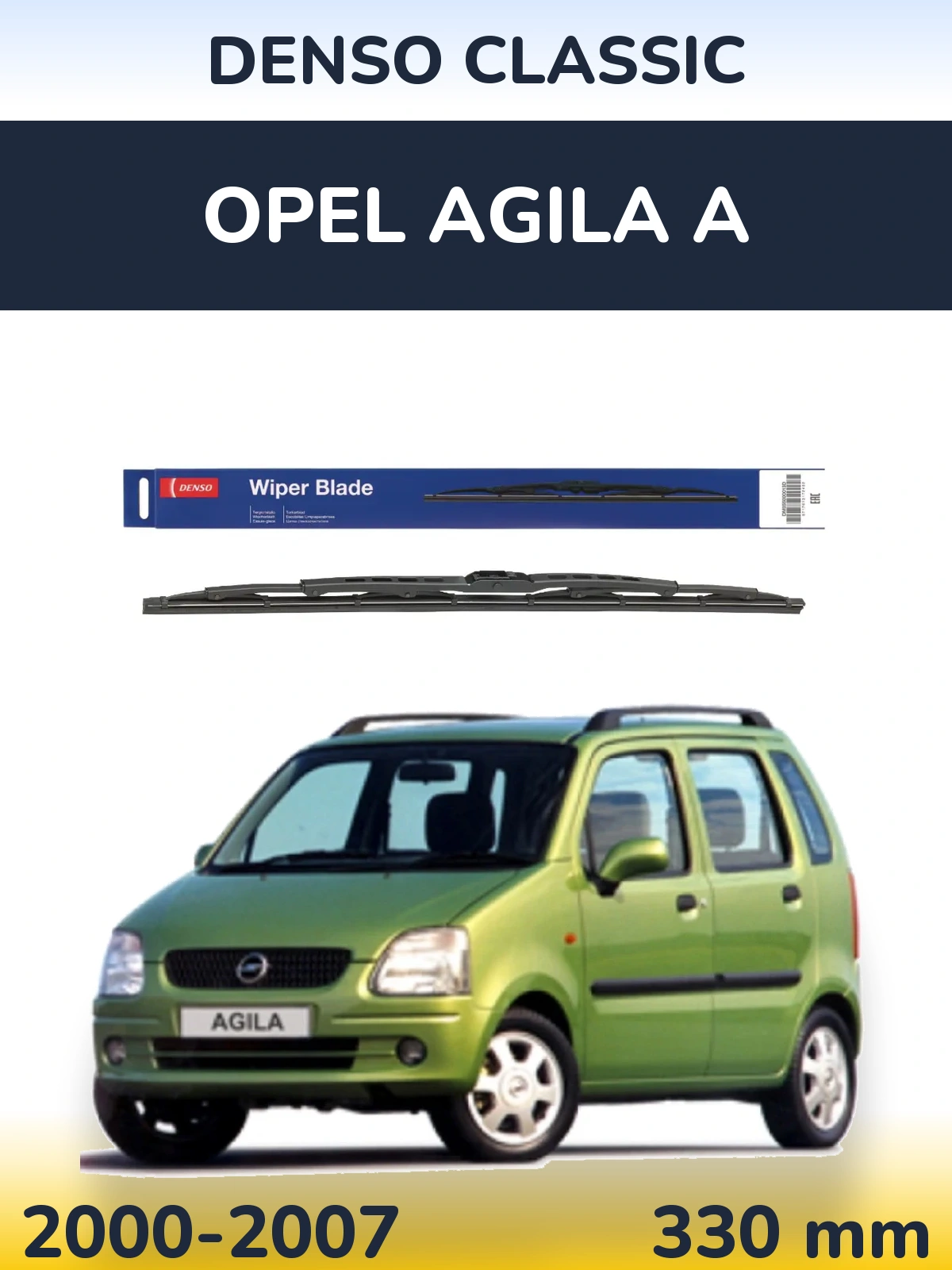 Tylna wycieraczka Denso Classic 330 mm do Opel Agila A 2000-2007