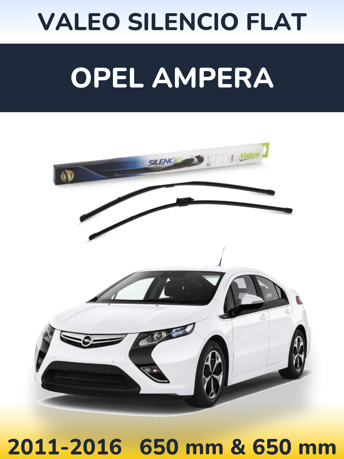 Komplet przednich wycieraczek Valeo Silencio Flat 650 & 650 mm do Opel Ampera 2011-2016
