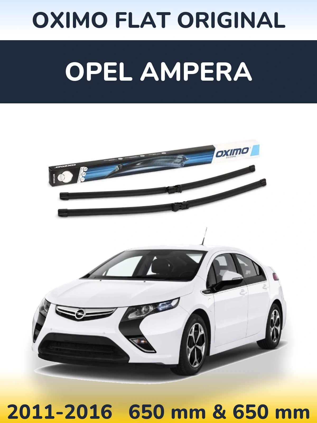 Комплект передних дворников Oximo Flat Original 650 & 650 мм для Opel Ampera 2011-2016