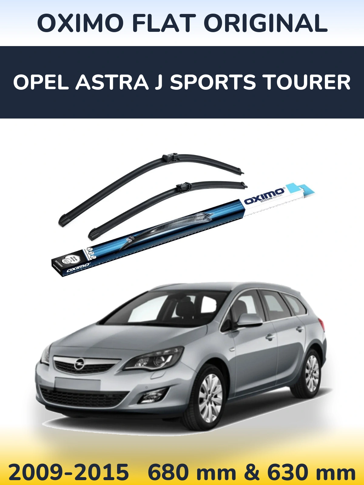 Komplet przednich wycieraczek Oximo Flat Original 680 & 630 mm do Opel Astra J Sports Tourer 2009-2015