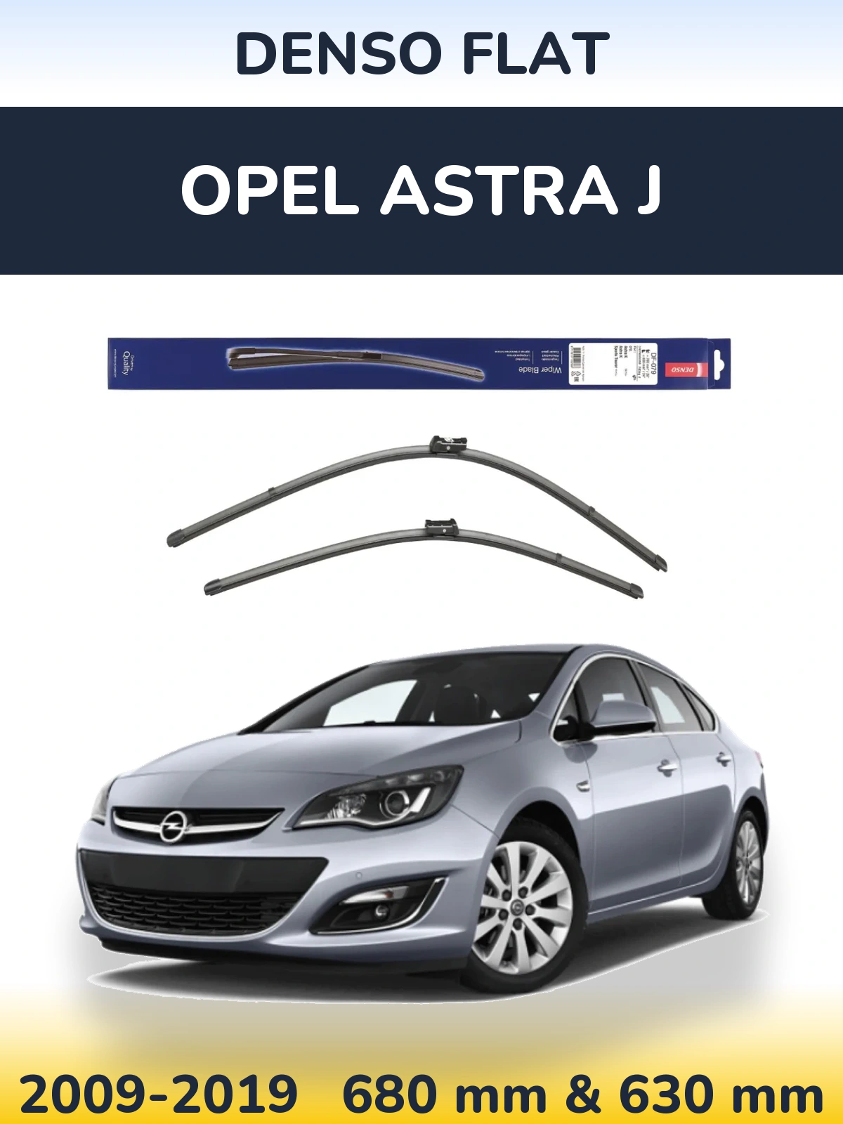 Front wiper blade set Denso Flat 700 & 600 mm for Opel Astra J 2009-2019