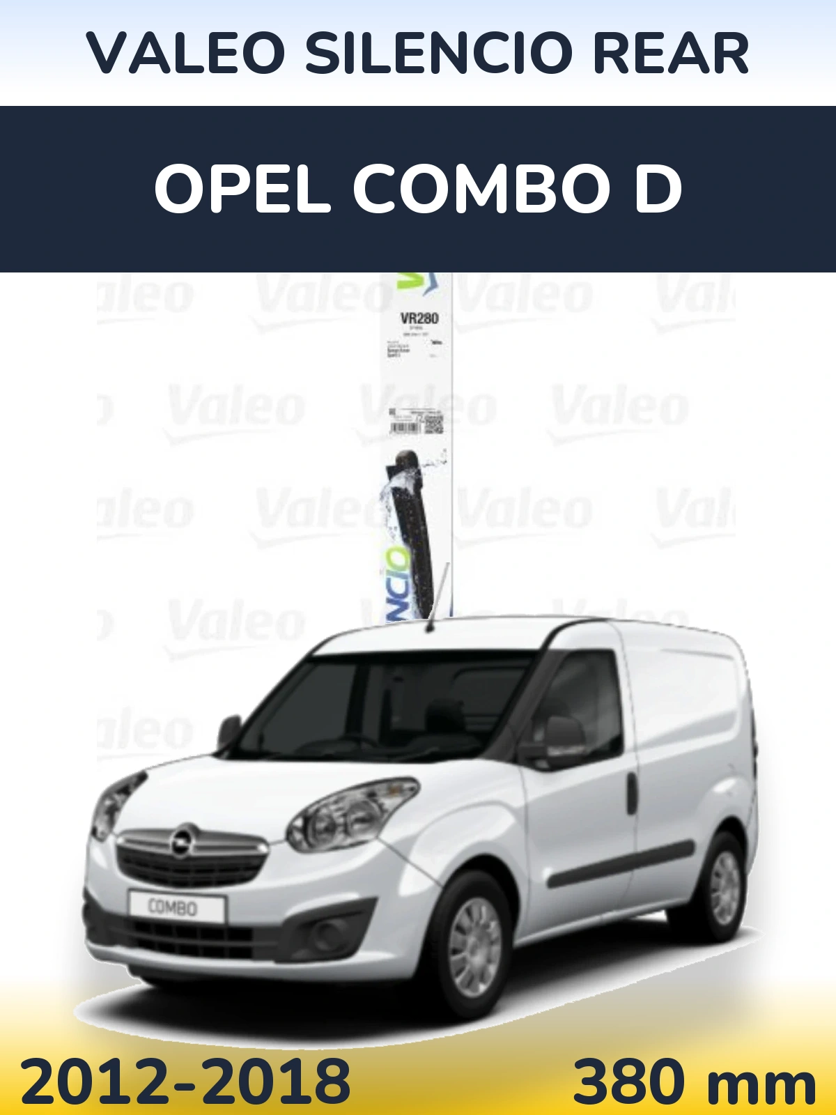 Задний дворник Valeo Silencio Rear 380 мм для Opel Combo D 2012-2018