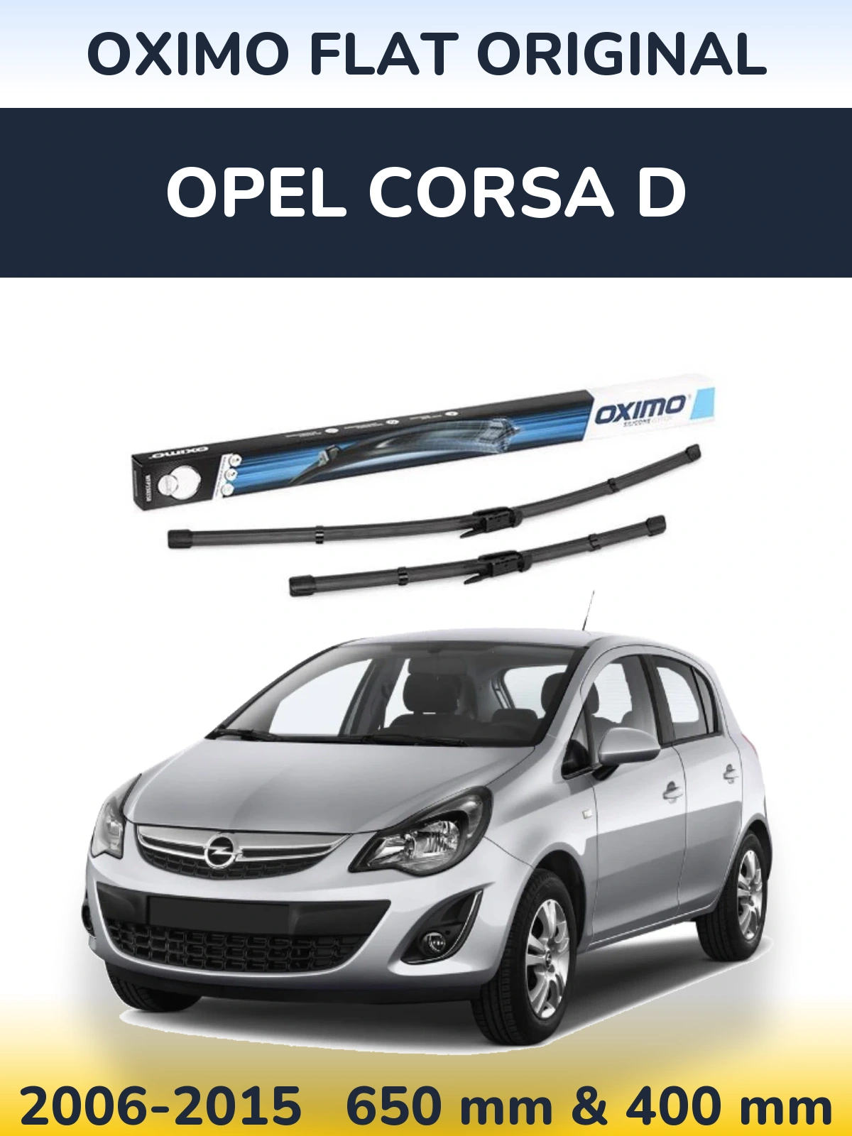 Комплект передних дворников Oximo Flat Original 650 & 400 мм для Opel Corsa D 2006-2015