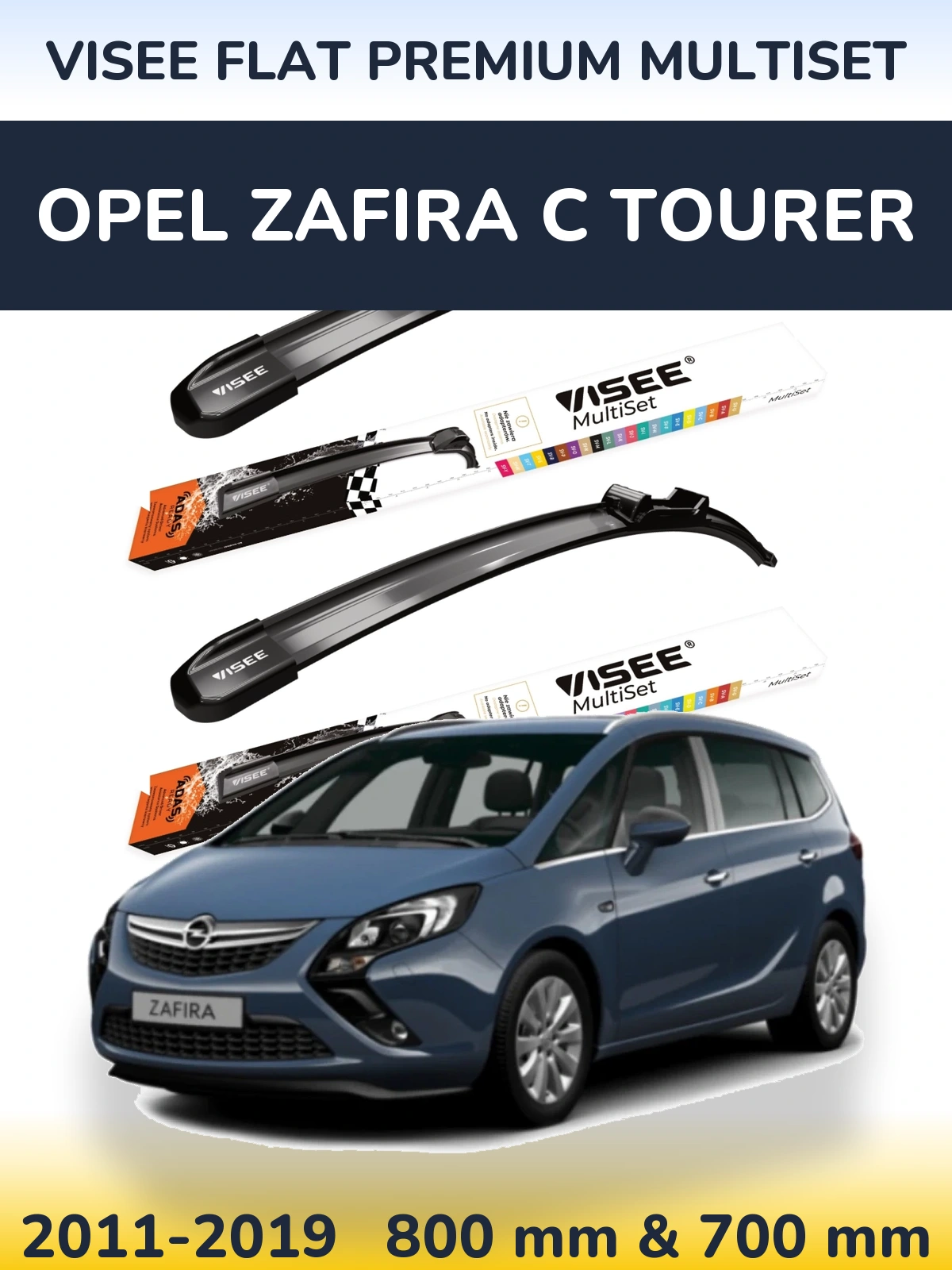 Komplet przednich wycieraczek VISEE FLAT PREMIUM MultiSet 800 & 700 mm do Opel Zafira C Tourer 2011-2019