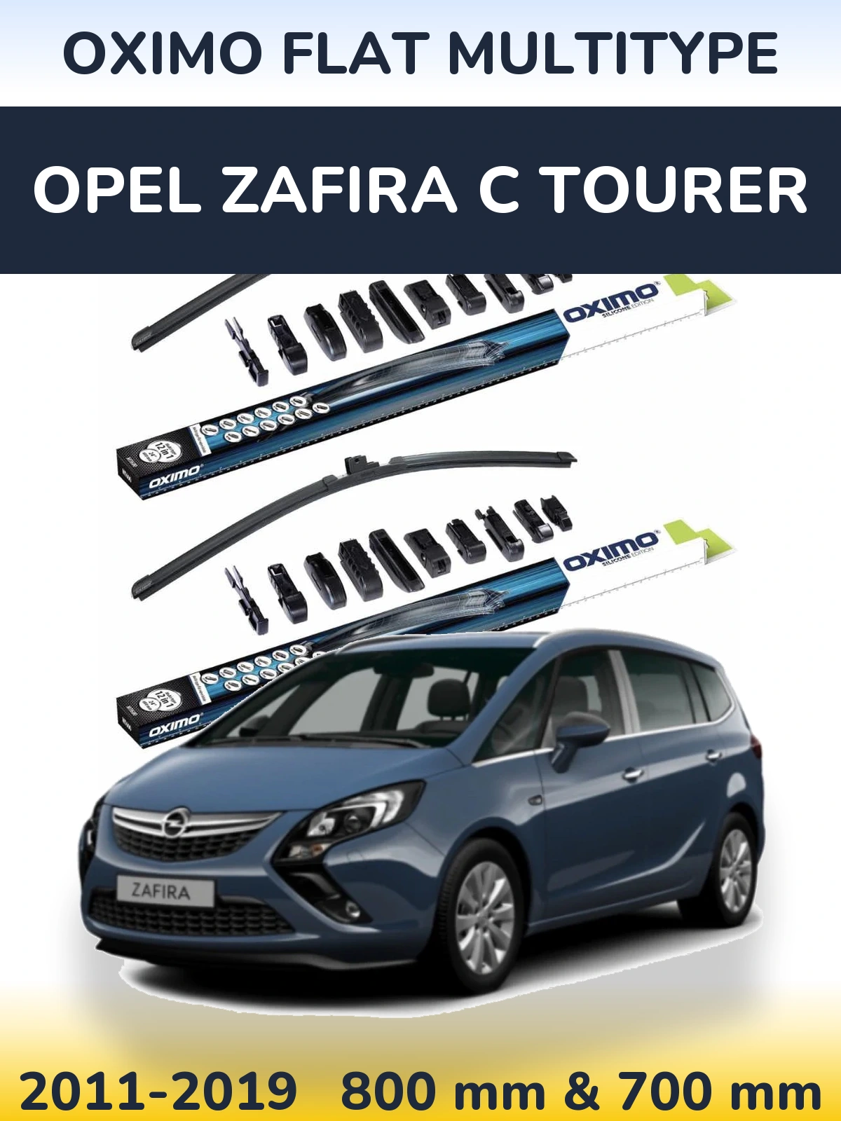 Komplet przednich wycieraczek Oximo Flat MultiType 800 & 700 mm do Opel Zafira C Tourer 2011-2019