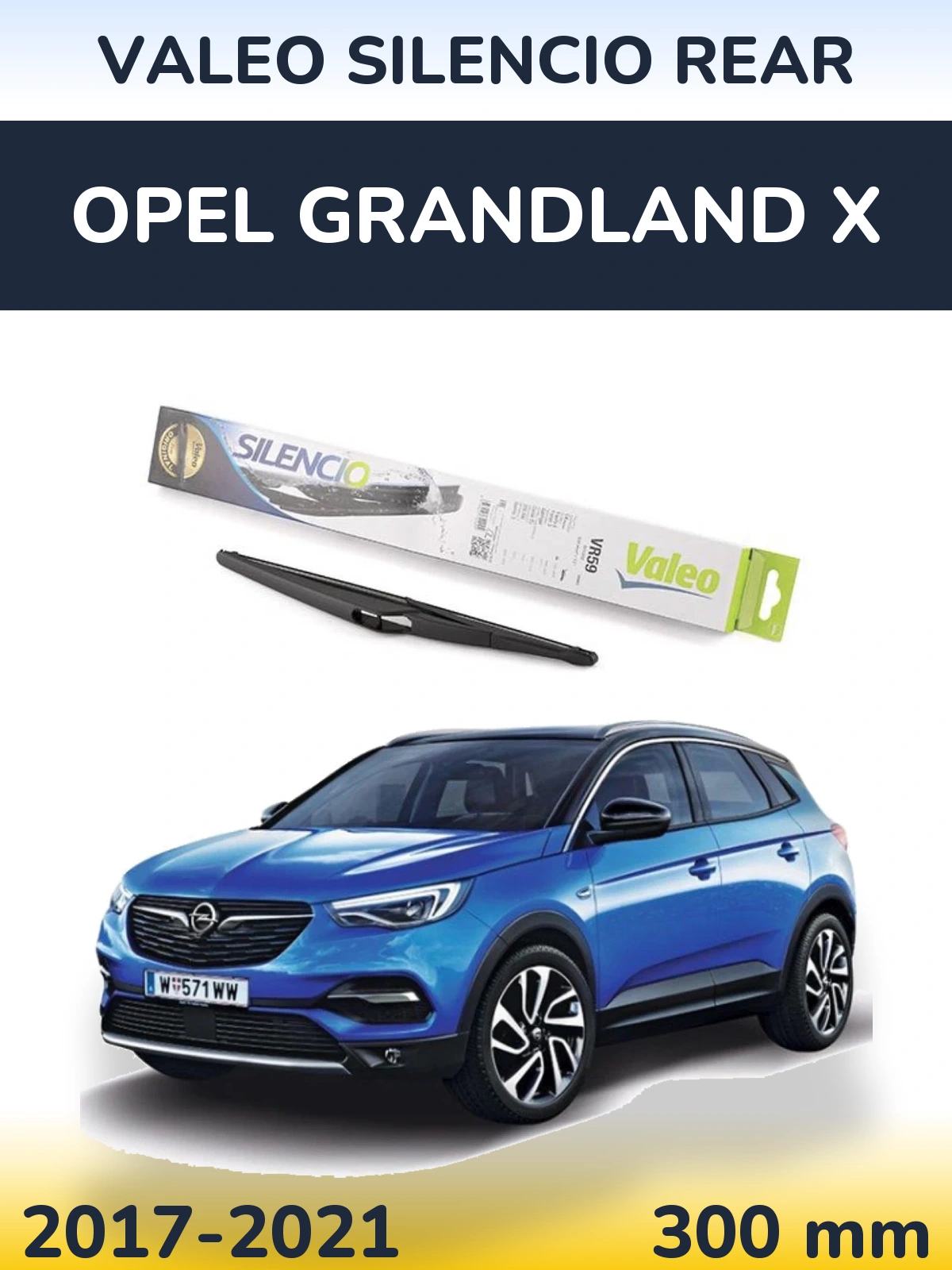 Rear wiper blade Valeo Silencio Rear 300 mm for Opel Grandland X 2017-2021