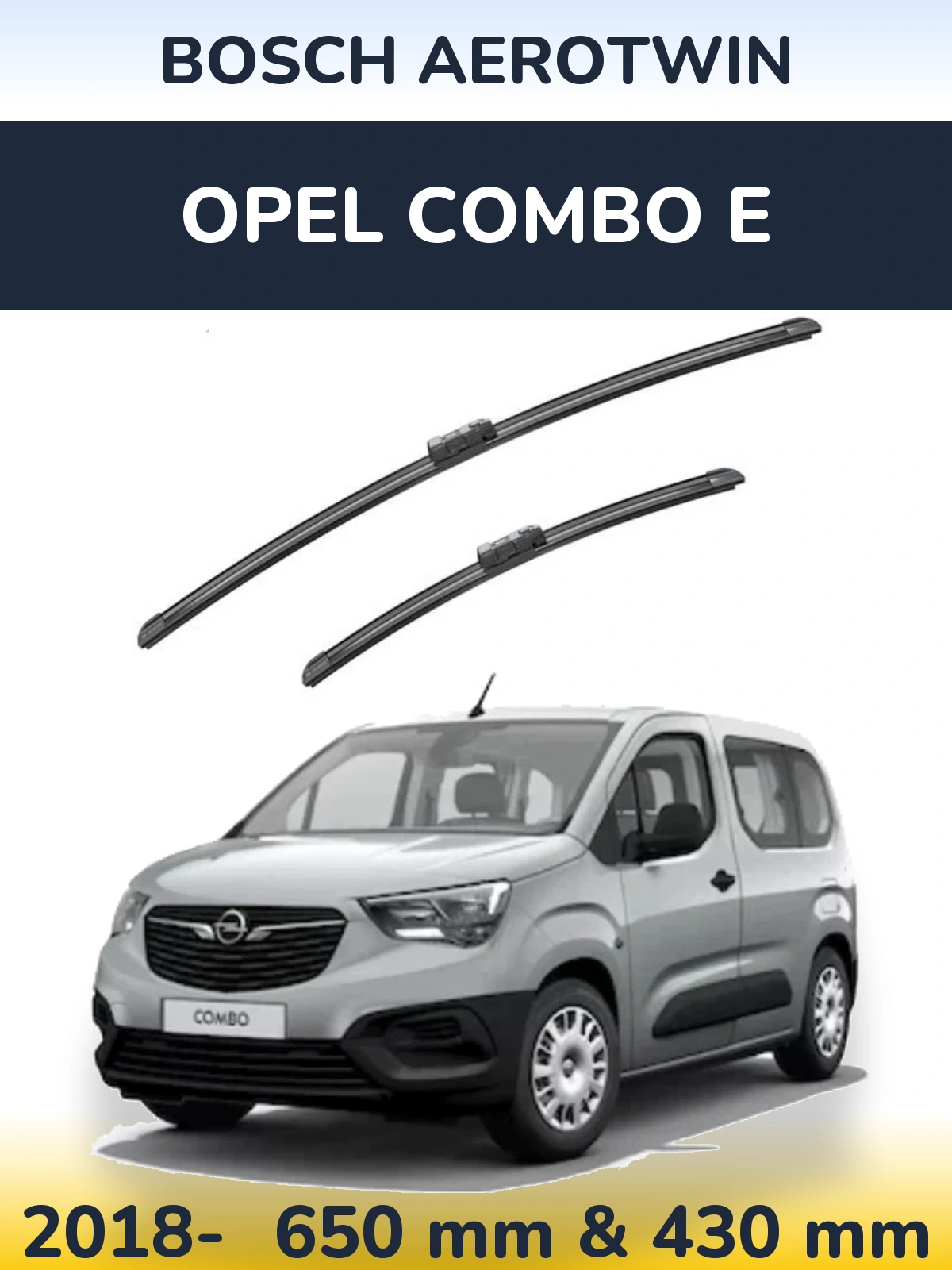 Komplet przednich wycieraczek BOSCH AeroTwin 650 & 430 mm do Opel Combo E 2018-2026