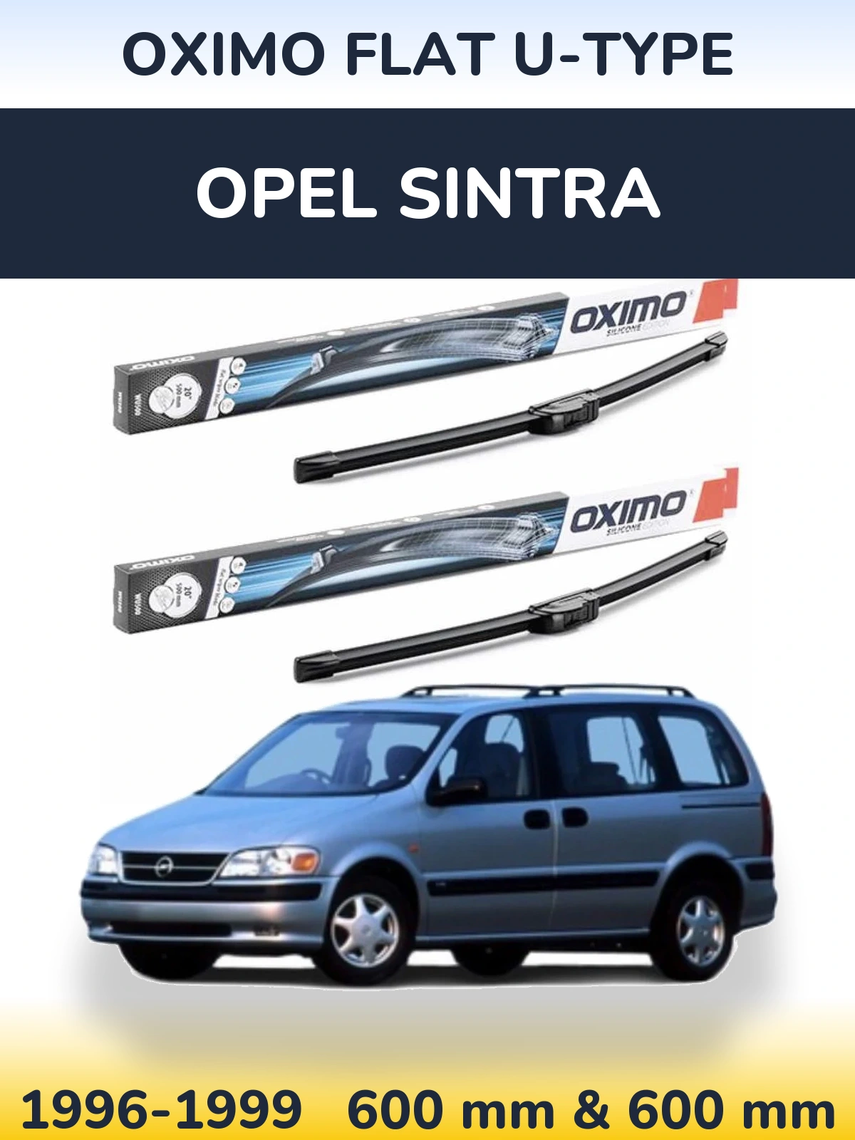 Комплект передних дворников Oximo Flat U-type 600 & 600 мм для Opel Sintra 1996-1999