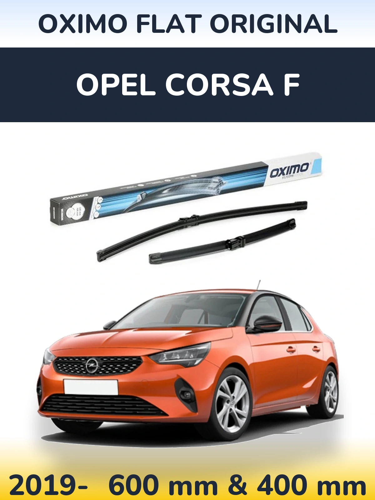 Komplet przednich wycieraczek Oximo Flat Original 600 & 400 mm do Opel Corsa F 2019-2026