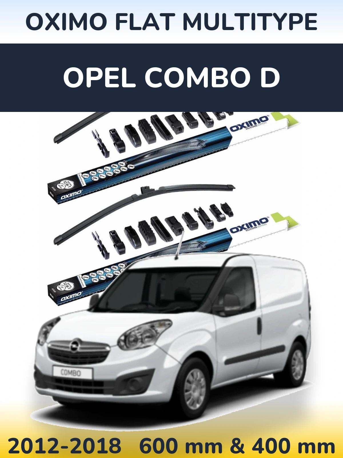 Komplet przednich wycieraczek Oximo Flat MultiType 600 & 400 mm do Opel Combo D 2012-2018