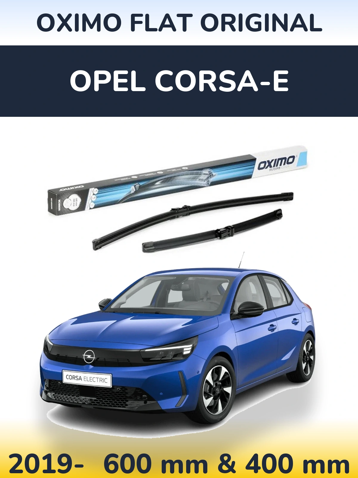 Komplet przednich wycieraczek Oximo Flat Original 600 & 400 mm do Opel Corsa-e 2019-2026