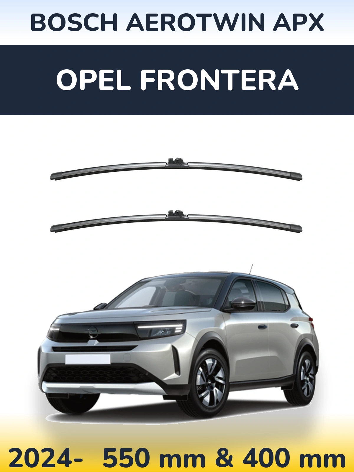 Комплект передних дворников BOSCH AeroTwin APX 550 & 400 мм для Opel Frontera 2024-2026