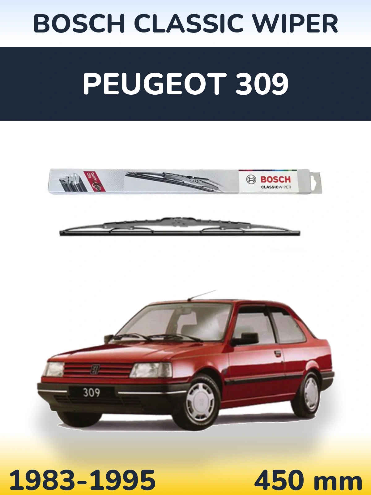 Tylna wycieraczka BOSCH Classic Wiper 450 mm do Peugeot 309 1983-1995