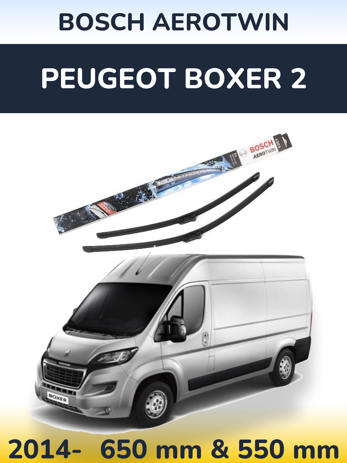 Komplet przednich wycieraczek BOSCH AeroTwin 650 & 550 mm do Peugeot Boxer 2 2014-2026