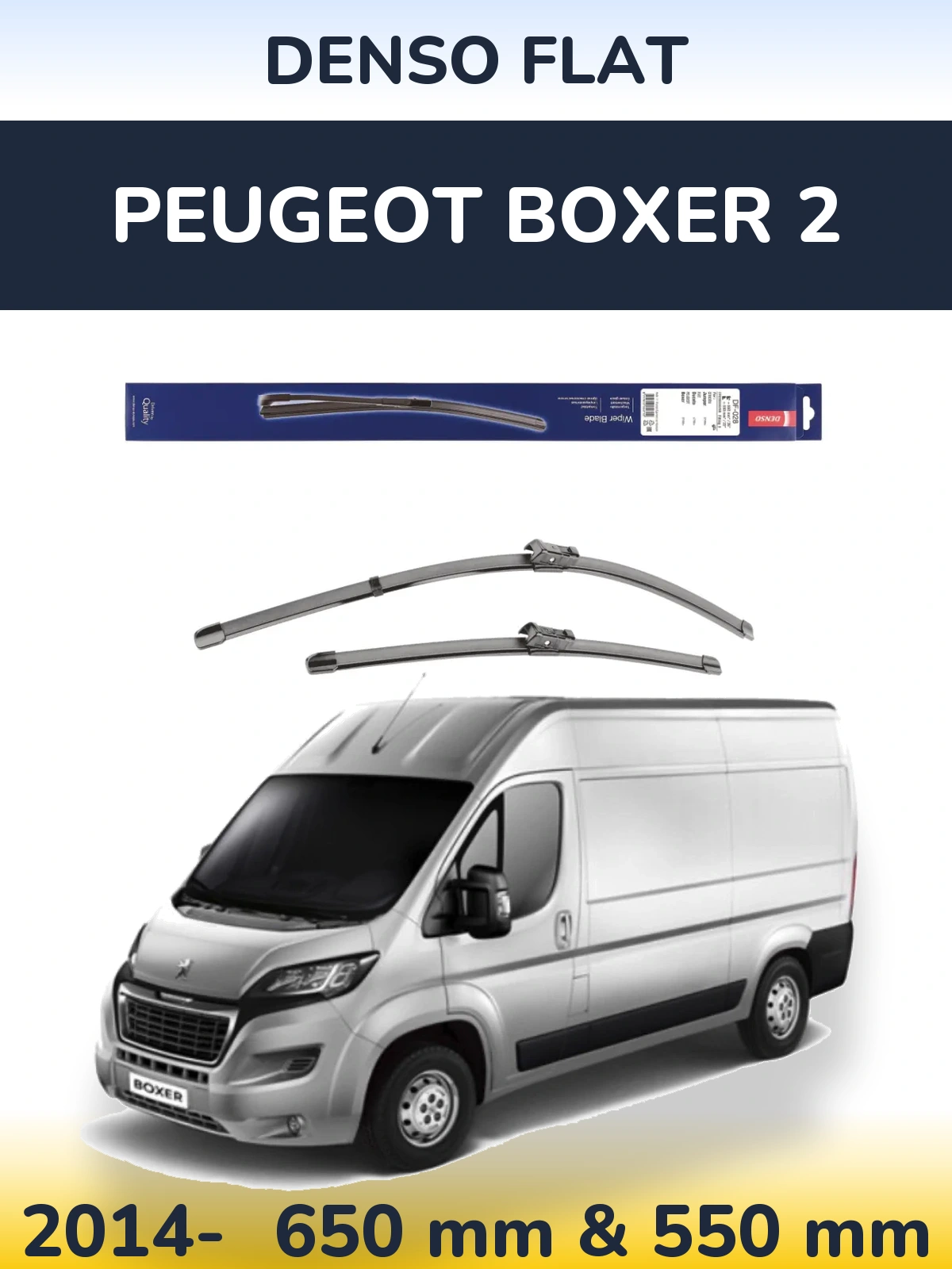 Komplet przednich wycieraczek Denso Flat 650 & 550 mm do Peugeot Boxer 2 2014-2026