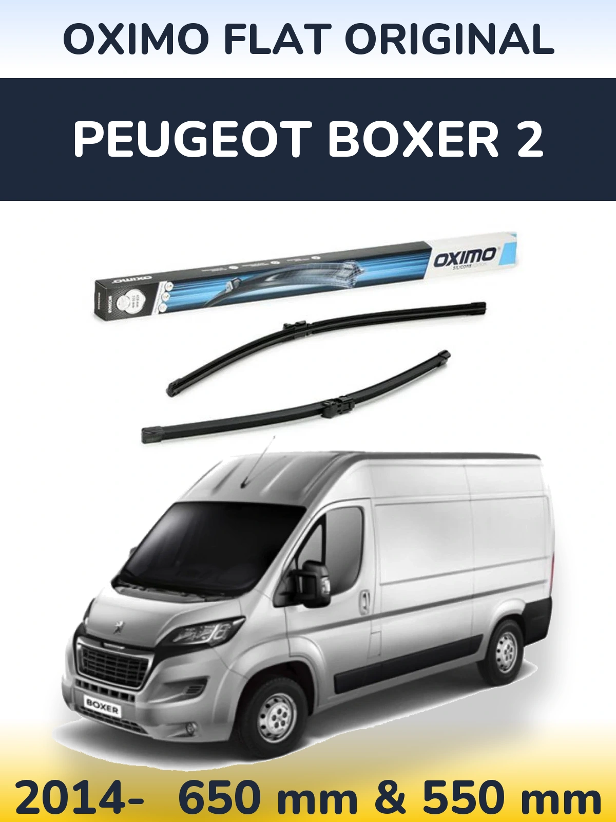 Komplet przednich wycieraczek Oximo Flat Original 650 & 550 mm do Peugeot Boxer 2 2014-2026