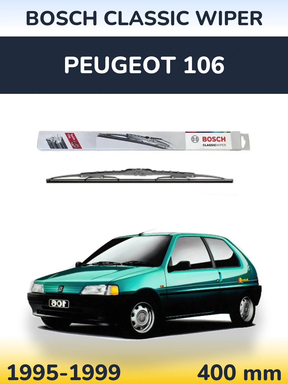 Tylna wycieraczka BOSCH Classic Wiper 400 mm do Peugeot 106 1995-1999
