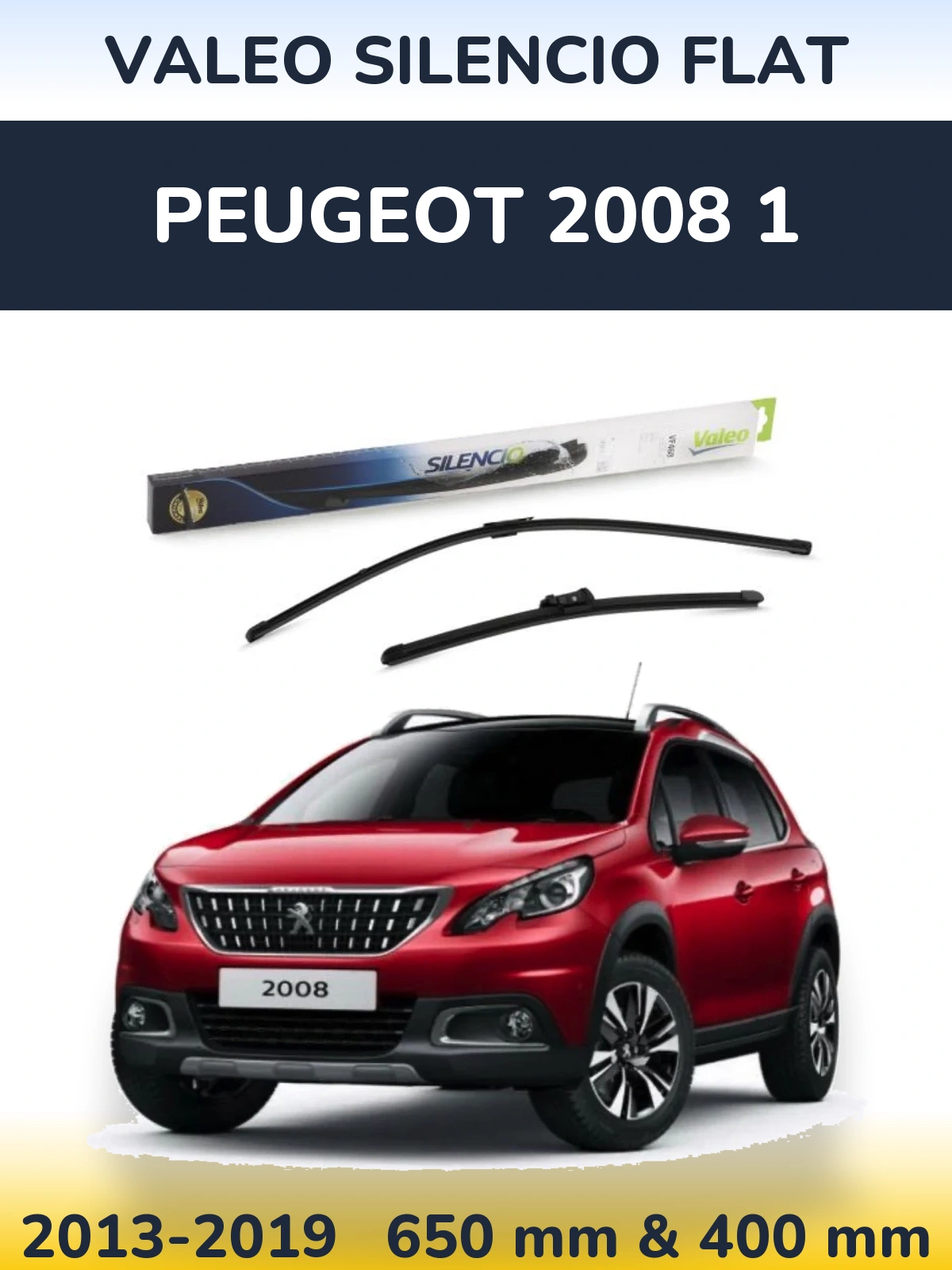 Комплект передних дворников Valeo Silencio Flat 650 & 400 мм для Peugeot 2008 1 2013-2019