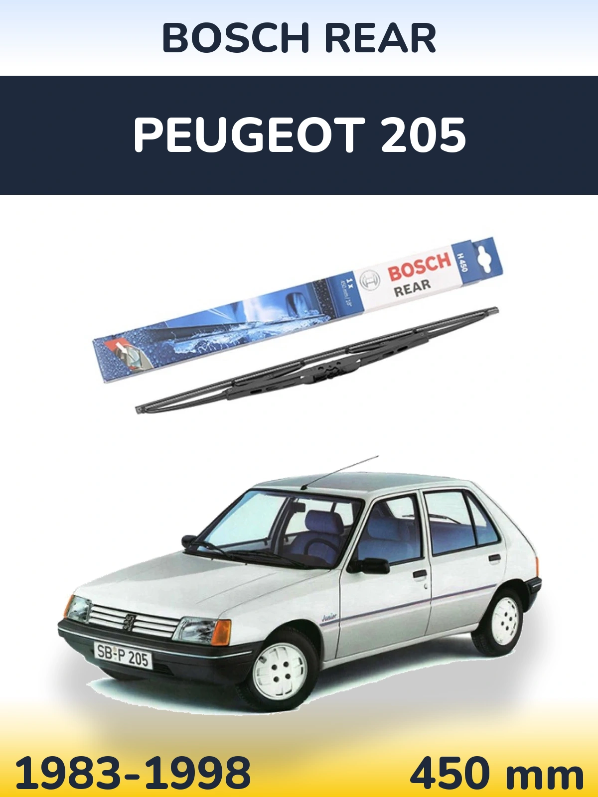 Задний дворник BOSCH Rear 450 мм для Peugeot 205 1983-1998