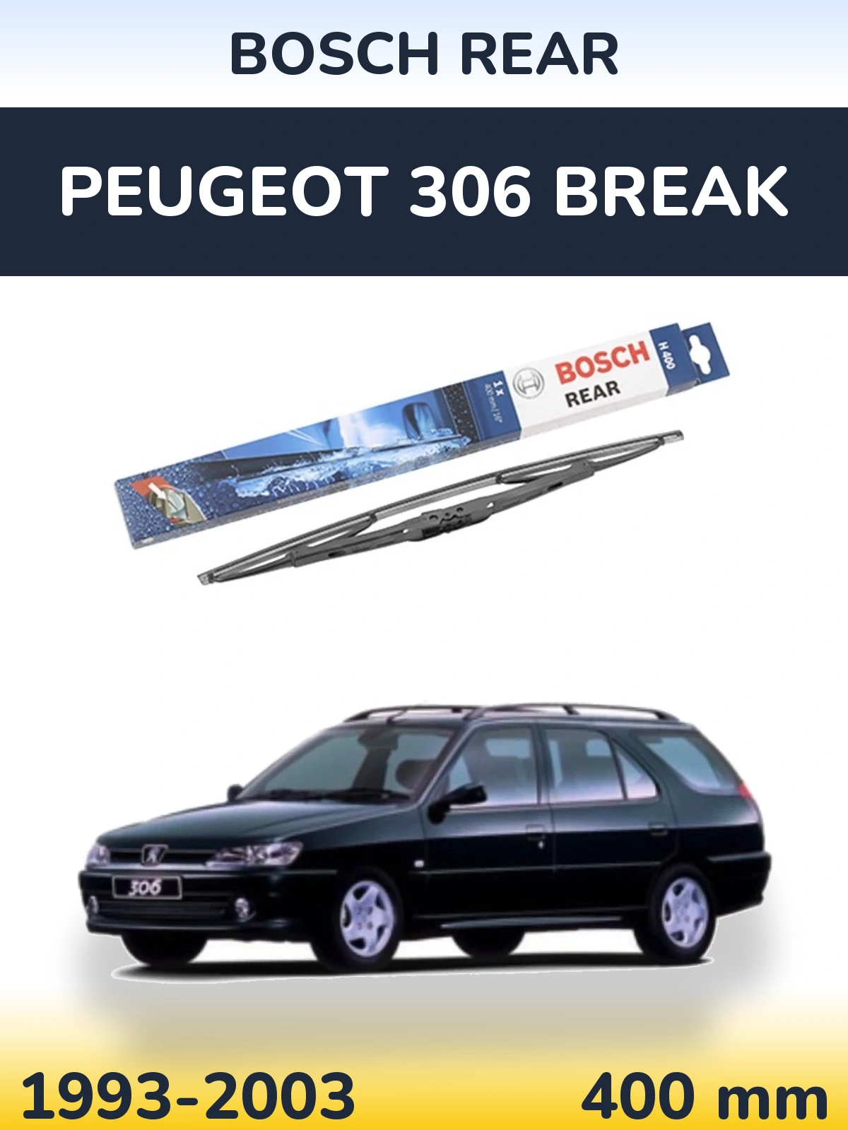 Задний дворник BOSCH Rear 400 мм для Peugeot 306 Break 1993-2003