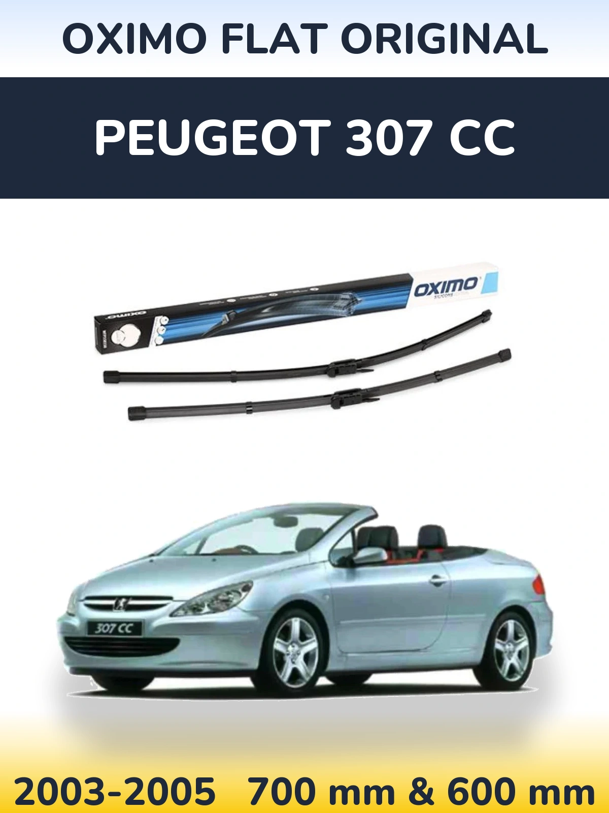 Комплект передних дворников Oximo Flat Original 700 & 600 мм для Peugeot 307 CC 2003-2005