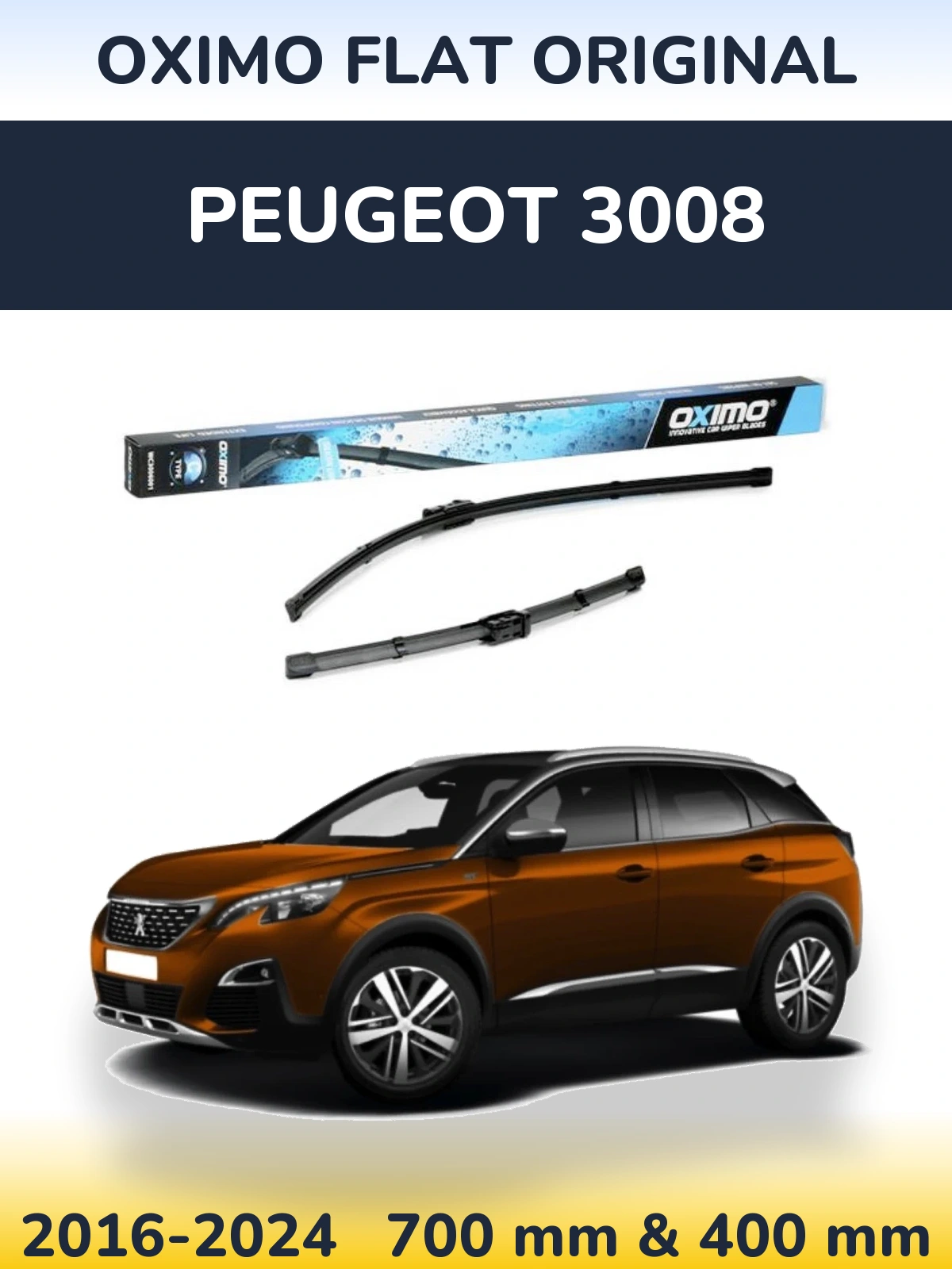 Komplet przednich wycieraczek Oximo Flat Original 700 & 400 mm do Peugeot 3008 2016-2024