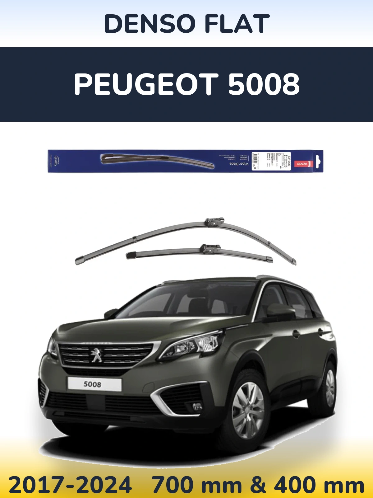 Komplet przednich wycieraczek Denso Flat 700 & 400 mm do Peugeot 5008 2017-2024