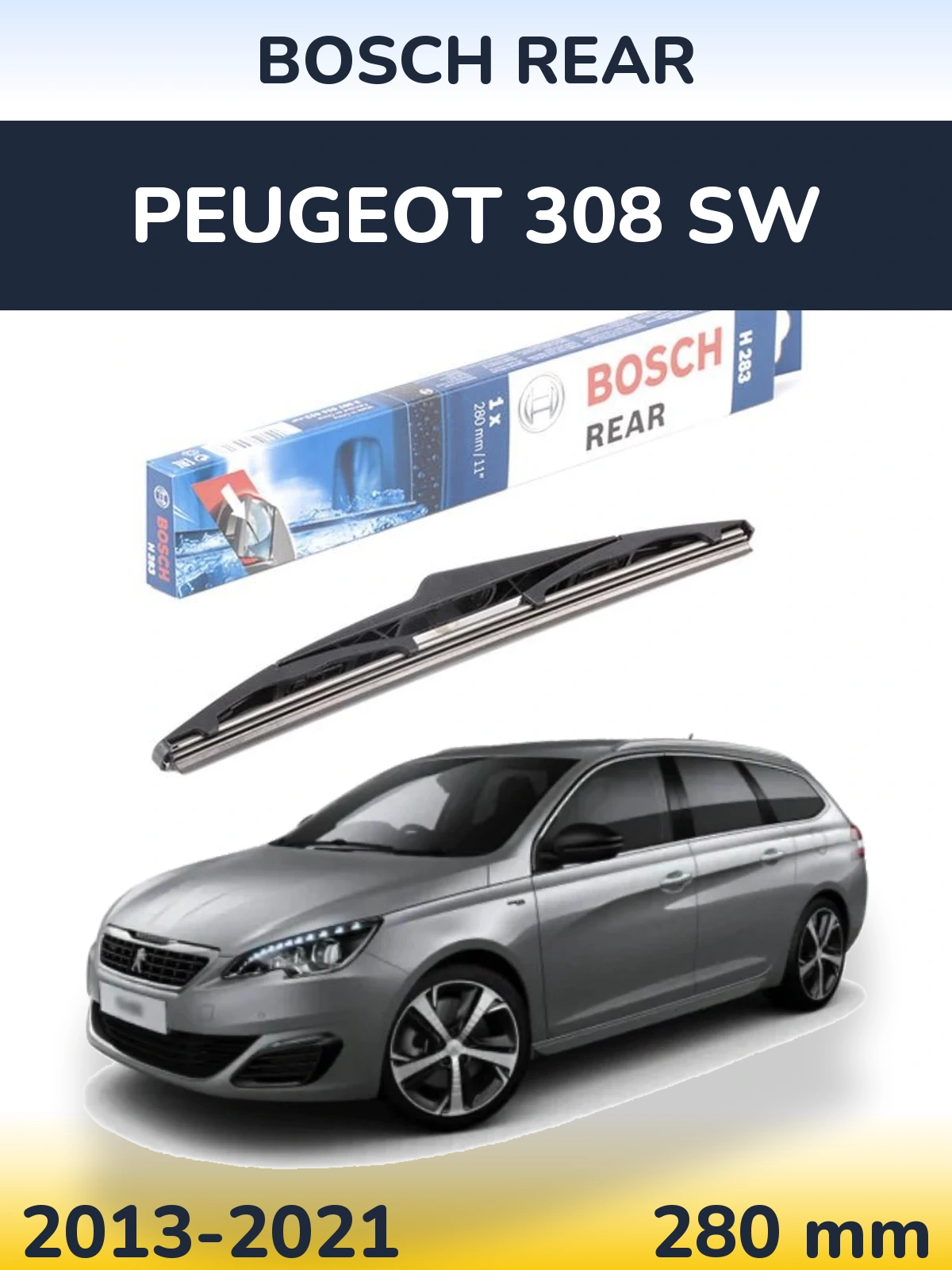 Задний дворник BOSCH Rear 280 мм для Peugeot 308 SW 2013-2021