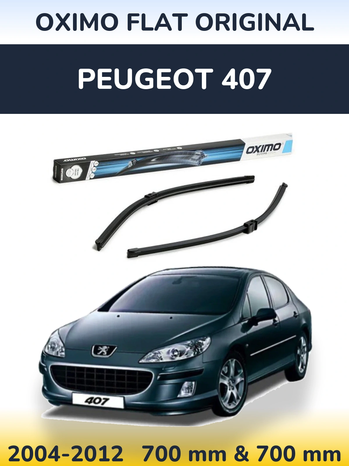 Комплект передних дворников Oximo Flat Original 700 & 700 мм для Peugeot 407 2004-2012