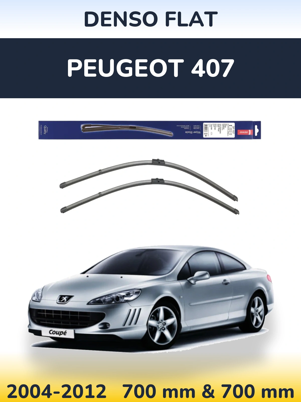 Komplet przednich wycieraczek Denso Flat 700 & 700 mm do Peugeot 407 2004-2012