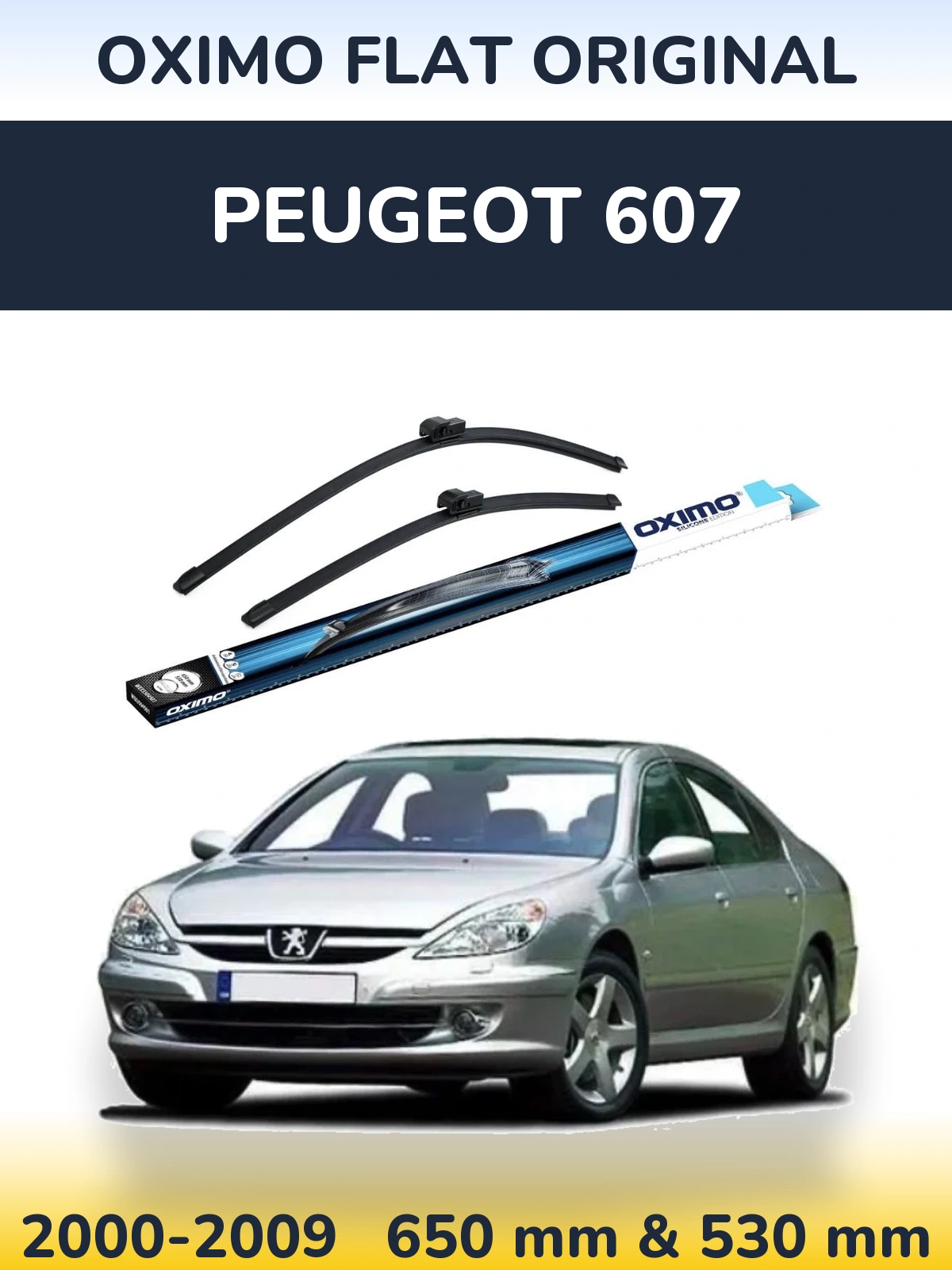 Komplet przednich wycieraczek Oximo Flat Original 650 & 550 mm do Peugeot 607 2000-2009