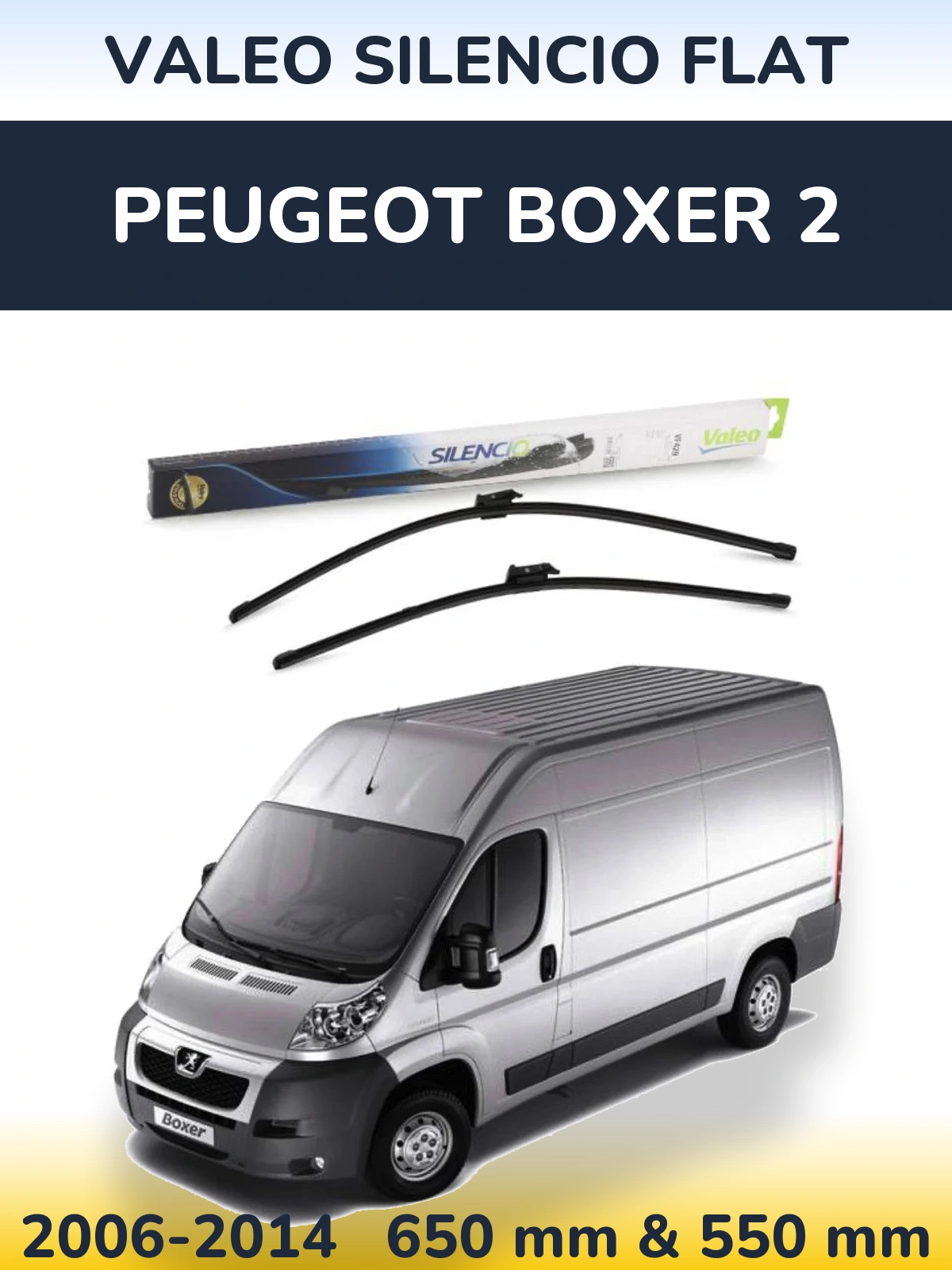 Комплект передних дворников Valeo Silencio Flat 650 & 550 мм для Peugeot Boxer 2 2006-2014