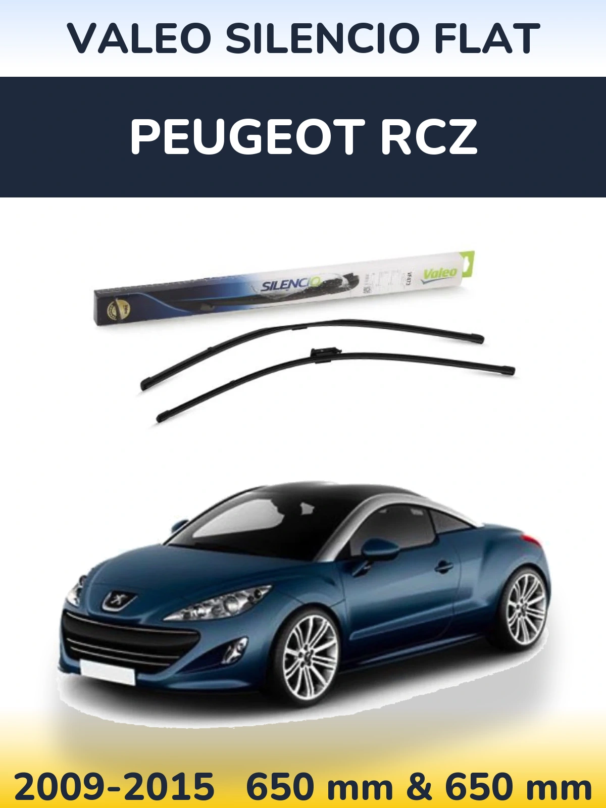 Komplet przednich wycieraczek Valeo Silencio Flat 650 & 650 mm do Peugeot RCZ 2009-2015