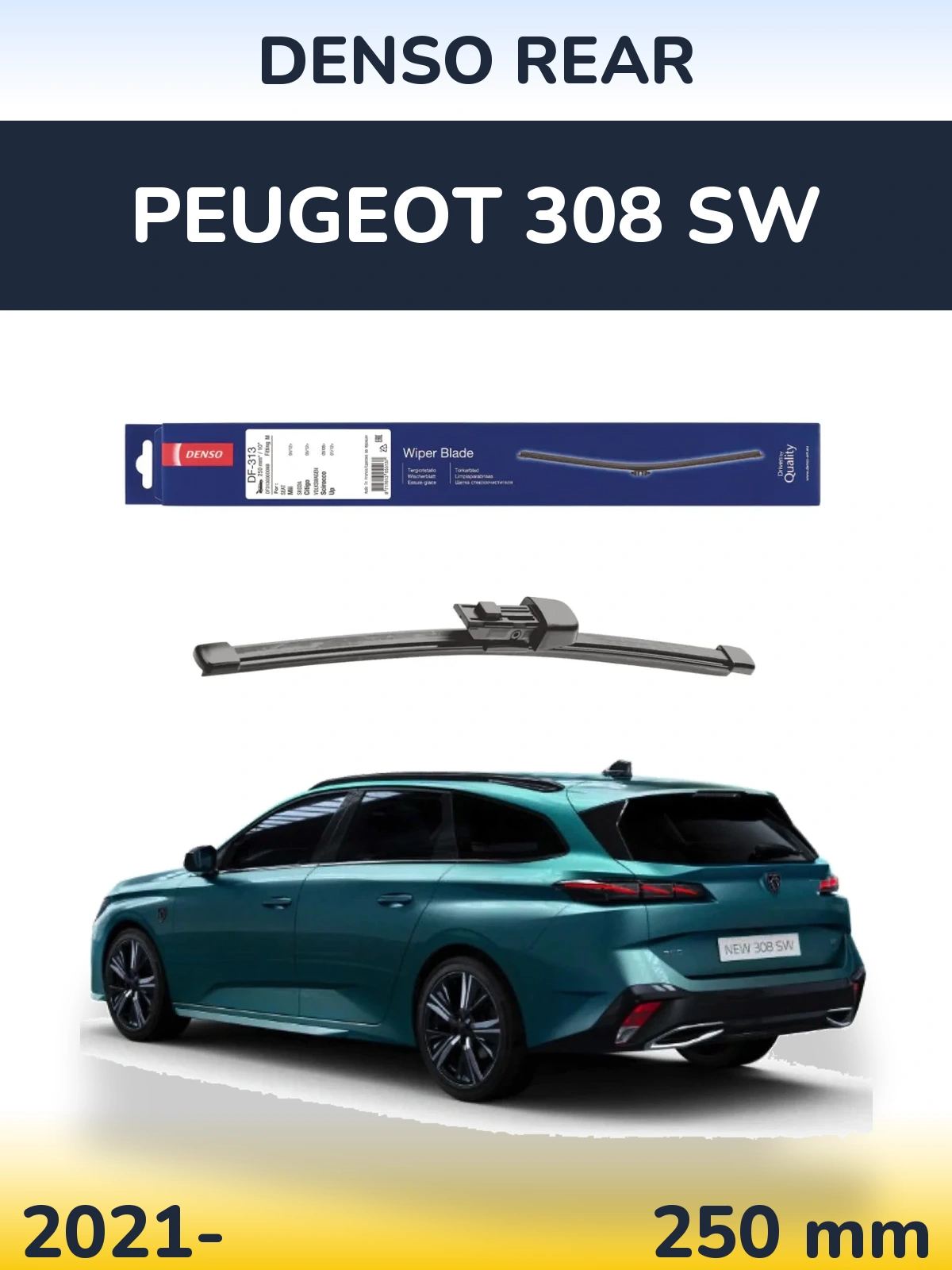 Tylna wycieraczka Denso Rear 250 mm do Peugeot 308 SW 2021-2026