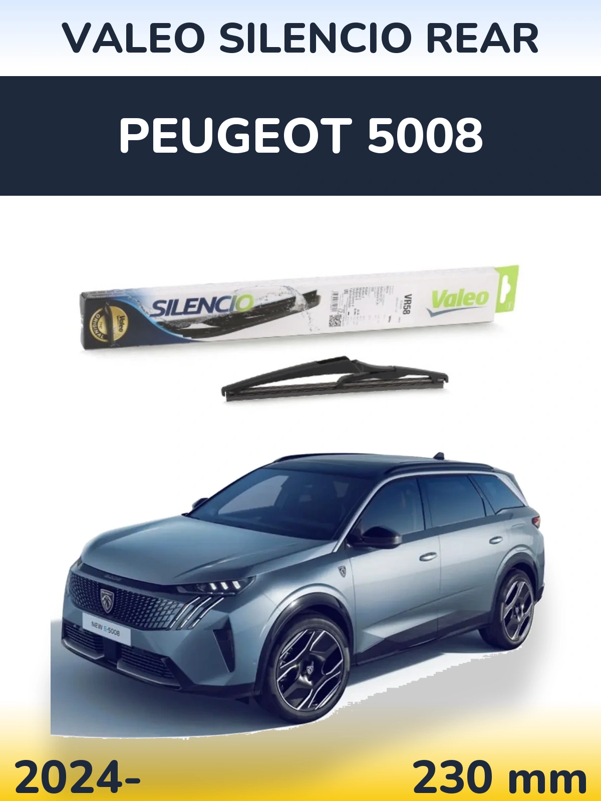 Задня щітка Valeo Silencio Rear 240 мм для Peugeot 5008 2024-2026