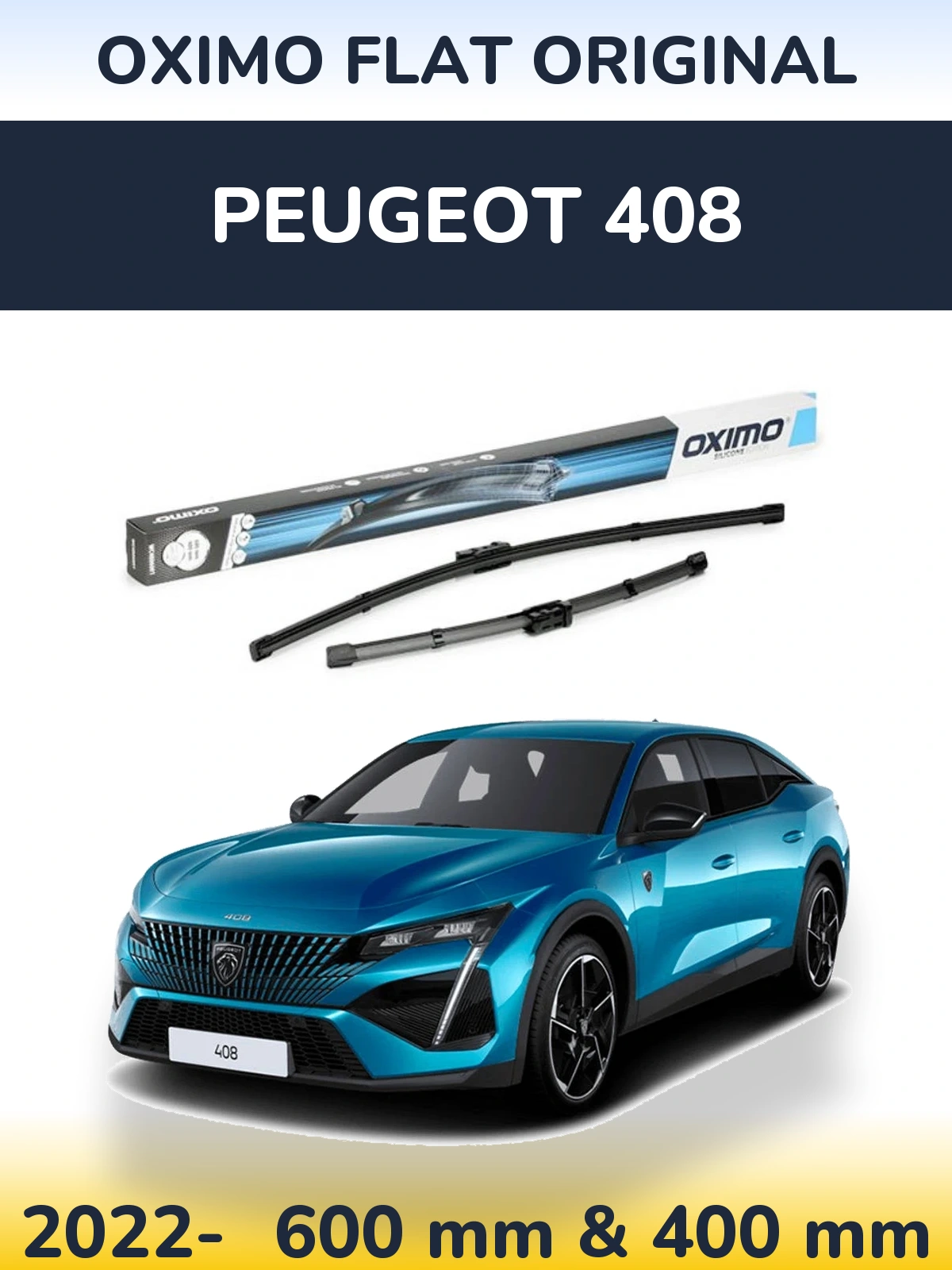 Komplet przednich wycieraczek Oximo Flat Original 600 & 400 mm do Peugeot 408 2022-2026